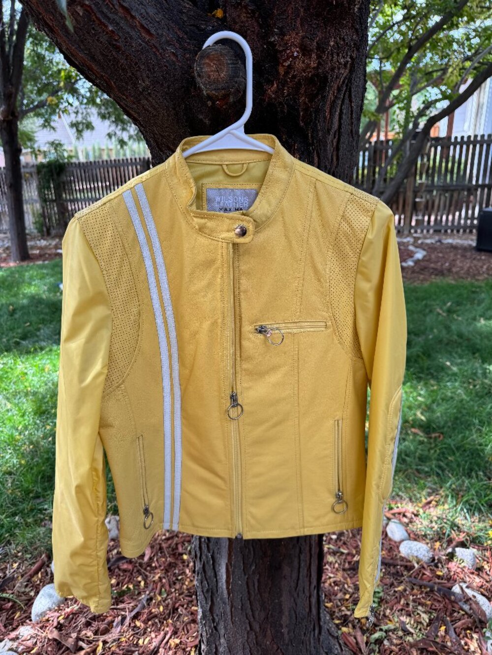 Wilsons Leather Maxima Yellow Moto Racing Jacket Size M